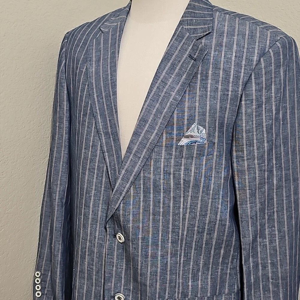 Alan Flusser Striped Linen Sport Coat